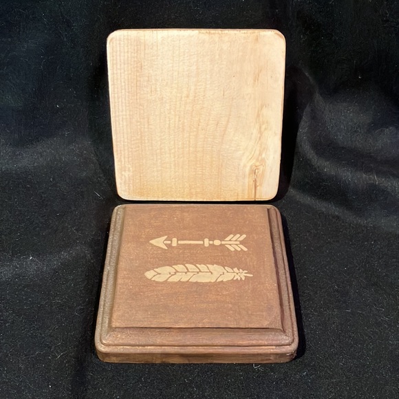 2 Hand-painted wooden decor squares, 3 3/4” x 3 3/4” (inches) - Picture 6 of 6